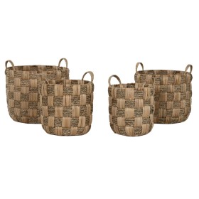 Basket set Home ESPRIT Natural Metal Water hyacinth (4 Pieces)