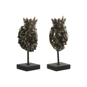 Decorative Figure Home ESPRIT Dark brown Lion Crown 21 x 18 x 44 cm (2 Units)