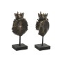 Decorative Figure Home ESPRIT Dark brown Lion Crown 21 x 18 x 44 cm (2 Units)