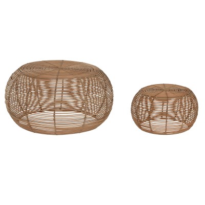 Jeu de 2 tables Home ESPRIT Naturel 60 x 60 x 30 cm