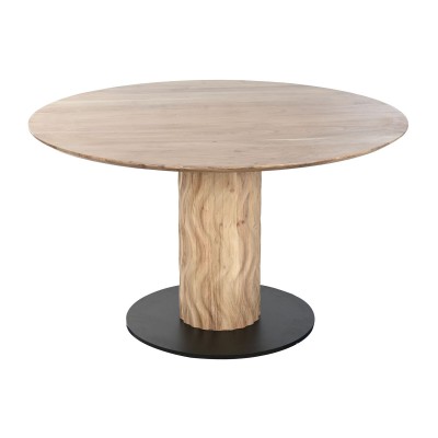 Table de Salle à Manger Home ESPRIT Métal Acacia 130 x 130 x 76 cm
