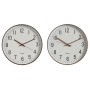 Wall Clock Home ESPRIT White Brown Natural PVC 30 x 4 x 30 cm (2 Units)