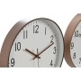 Wall Clock Home ESPRIT White Brown Natural PVC 30 x 4 x 30 cm (2 Units)