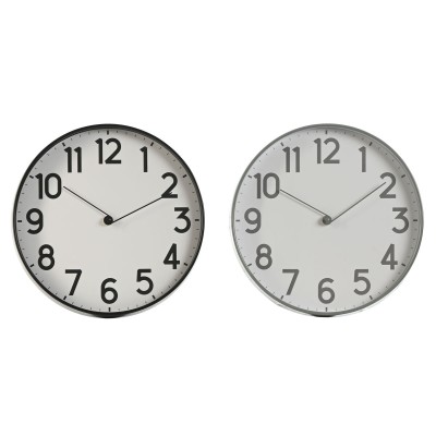 Horloge Murale Home ESPRIT Noir Gris PVC 30 x 4 x 30 cm (2 Unités)