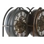 Table clock Home ESPRIT Black Golden Vintage (2 Units)