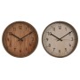 Wall Clock Home ESPRIT Brown Natural PVC Wood 30 x 4 x 30 cm (2 Units)