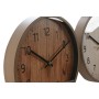 Horloge Murale Home ESPRIT Marron Naturel PVC Bois 30 x 4 x 30 cm (2 Unités)