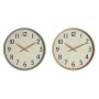 Horloge Murale Home ESPRIT Beige Naturel PVC Bois 30 x 4,7 x 30 cm (2 Unités)