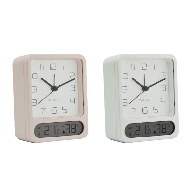 Horloge de table Home ESPRIT Blanc (2 Unités)