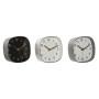 Table clock Home ESPRIT White Black Grey Golden Modern (3 Units)