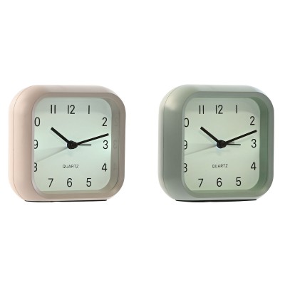 Table clock Home ESPRIT Pink Mint (2 Units)