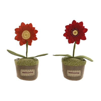 Door stop Home ESPRIT Polyester Jute 14 x 14 x 33 cm (2 Units)