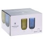 Set of glasses Home ESPRIT Green Crystal With relief 420 ml (6 Units)