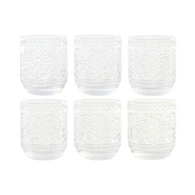 Set of glasses Home ESPRIT Transparent Crystal With relief 360 ml (6 Units)