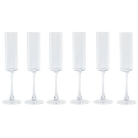 Champagne glass Home ESPRIT Transparent Crystal 160 ml (6 Units)