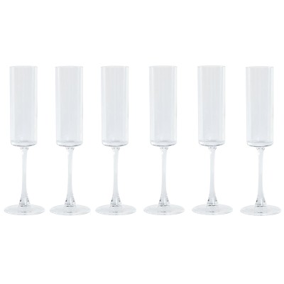 Champagne glass Home ESPRIT Transparent Crystal 160 ml (6 Units)