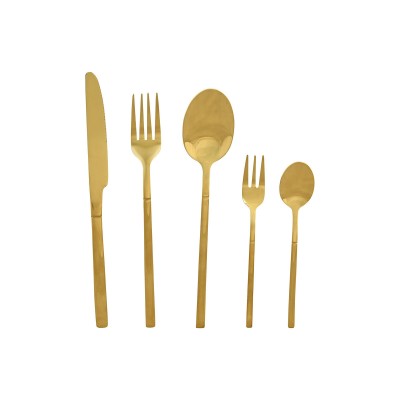 Cutlery Home ESPRIT Golden Stainless steel 17 x 7 x 24 cm 20 Pieces
