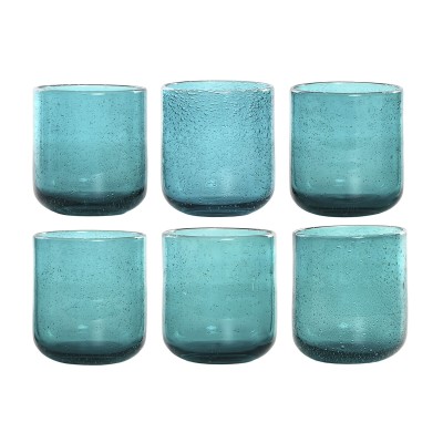 Set of glasses Home ESPRIT Turquoise Crystal 320 ml (6 Units)