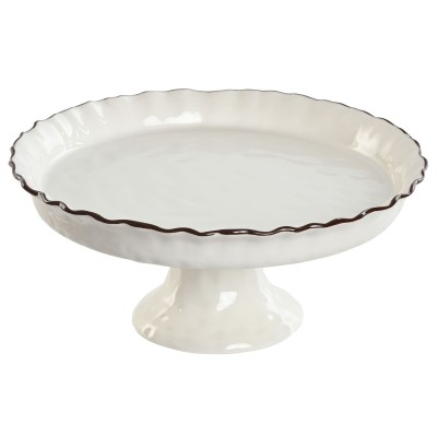 Flat Plate Home ESPRIT White Brown Porcelain 26 x 26 x 11 cm