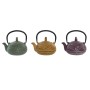 Teapot Home ESPRIT Yellow Green Lilac Stainless steel Iron 300 ml (3 Units)