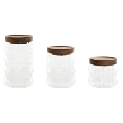 3 Tubs Home ESPRIT Transparent Natural 550 ml 750 ml 3 Pieces