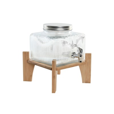 Water Dispenser Home ESPRIT Transparent Natural Bamboo Crystal 3,5 L 19 x 19 x 16 cm