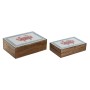 Jewelry box Home ESPRIT Multicolour Mango wood 25 x 17,5 x 8 cm (2 Units)