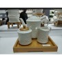 Cruet Home ESPRIT White Bamboo Porcelain