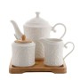 Teapot Home ESPRIT White Bamboo Porcelain
