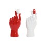 Decorative Figure Home ESPRIT White Red Hand 12 x 8,5 x 26 cm (2 Units)