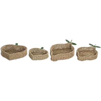 Centerpiece Home ESPRIT Green Natural Metal Natural Fibre 33 X 32 X 8 CM (2 Units)