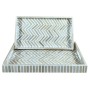 Snack tray Home ESPRIT White Brown Tropical 46 x 27 x 4,5 cm (2 Units)