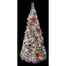 Sapin de Noël Home ESPRIT Blanc Rouge PVC Enneigé