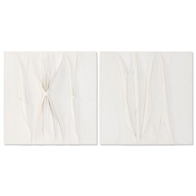 Toile Home ESPRIT Blanc Abstrait Scandinave 60 x 3,5 x 60 cm (2 Unités)