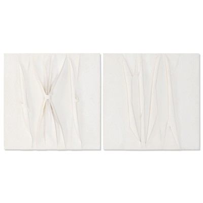 Canvas Home ESPRIT White Abstract Scandinavian 60 x 3,5 x 60 cm (2 Units)
