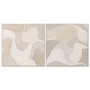 Canvas Home ESPRIT Beige Abstract Scandinavian 102 x 4,5 x 102 cm (2 Units)