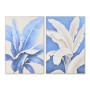 Canvas Home ESPRIT Blue White Sheets Tropical 82,5 x 4,5 x 122,5 cm (2 Units)