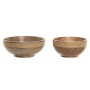 Centerpiece Home ESPRIT Brown Rope Mango wood 25 x 25 x 10 cm (2 Units)