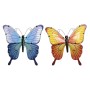 Wall Decoration Home ESPRIT Yellow Blue Green Lilac Butterfly Shabby Chic 46 x 1,5 x 46 cm (4 Units)
