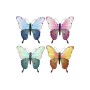 Wall Decoration Home ESPRIT Yellow Blue Green Lilac Butterfly Shabby Chic 46 x 1,5 x 46 cm (4 Units)