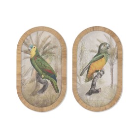 Cadre Home ESPRIT Verre Rotin 35 X 2,5 X 60 CM (2 Unités)