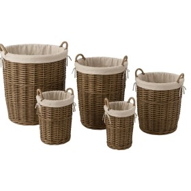 Set de basket Home ESPRIT Marron Coton osier (5 Pièces)