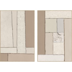 Toile Home ESPRIT Marron Beige Moderne Scandinave (2 Unités)