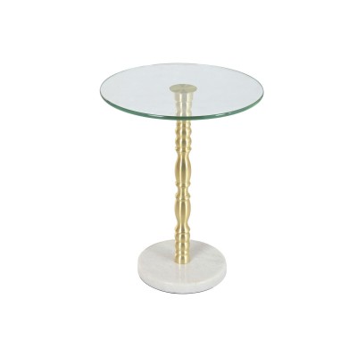 Table d'appoint Home ESPRIT Blanc Doré 41 x 41 x 53 cm