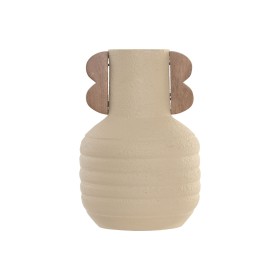 Vase Home ESPRIT Marron Beige Terre cuite Bois de manguier