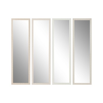 Wall mirror Home ESPRIT White Brown Beige Grey Modern (4 Units)