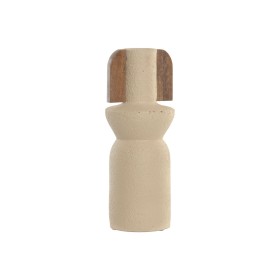 Vase Home ESPRIT Marron Beige Terre cuite Bois de manguier