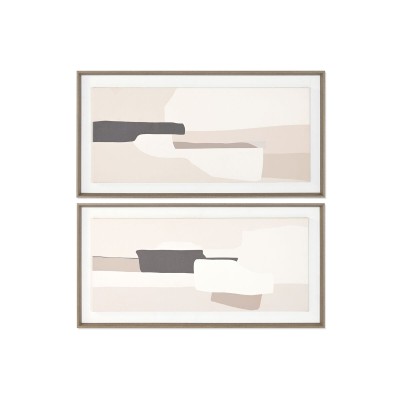 Canvas Home ESPRIT White Beige Abstract Urban 100 x 4 x 50 cm (2 Units)