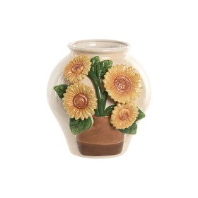 Vase Home ESPRIT Jaune Beige Céramique Shabby Chic 26 x 26 x 24 cm