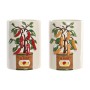 Vase Home ESPRIT White Red Green Ceramic Urban Pepper 22 x 22 x 28 cm (2 Units)